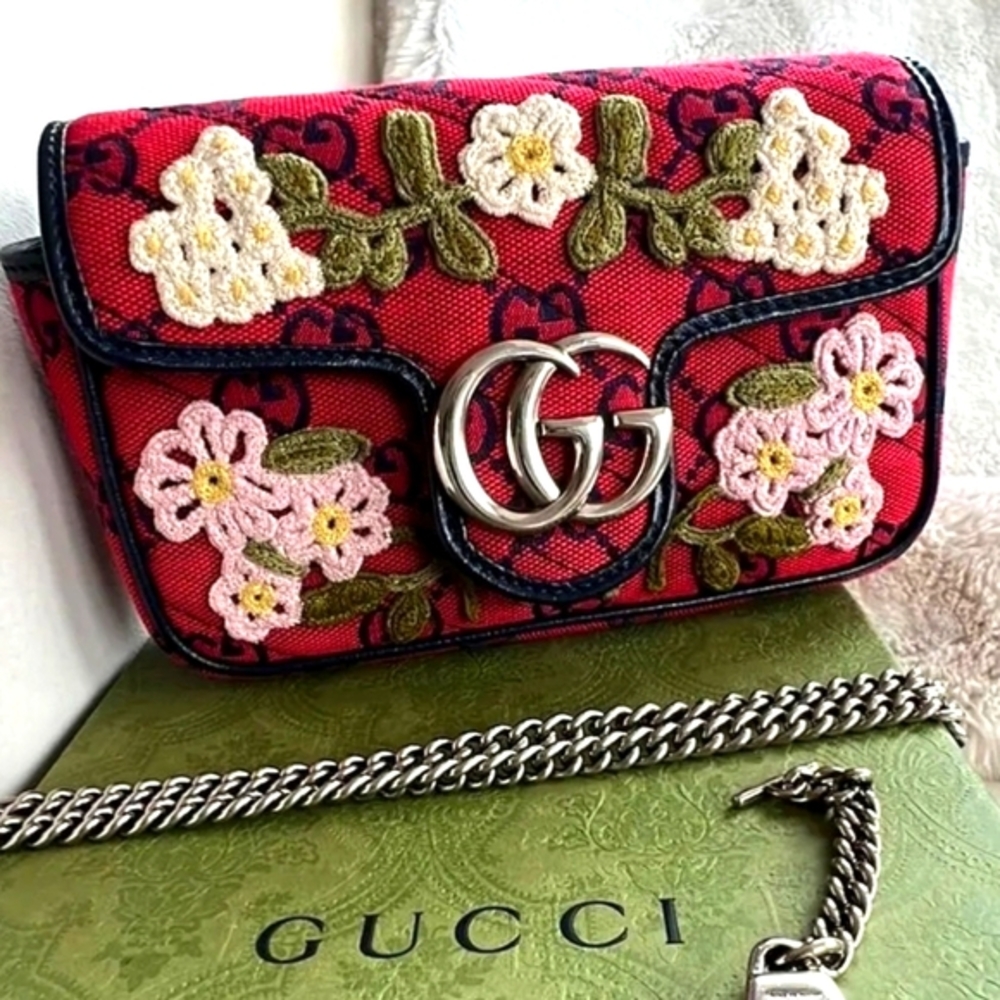 Monogram Multicolor Matelasse Diagonal Floral Emb… - image 1